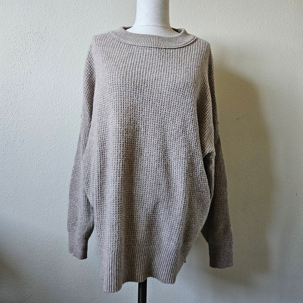 Aerie Oversized Waffle Knit Crew Sweater Oversized small